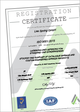 Lee Spring EU ISO Zertifikate